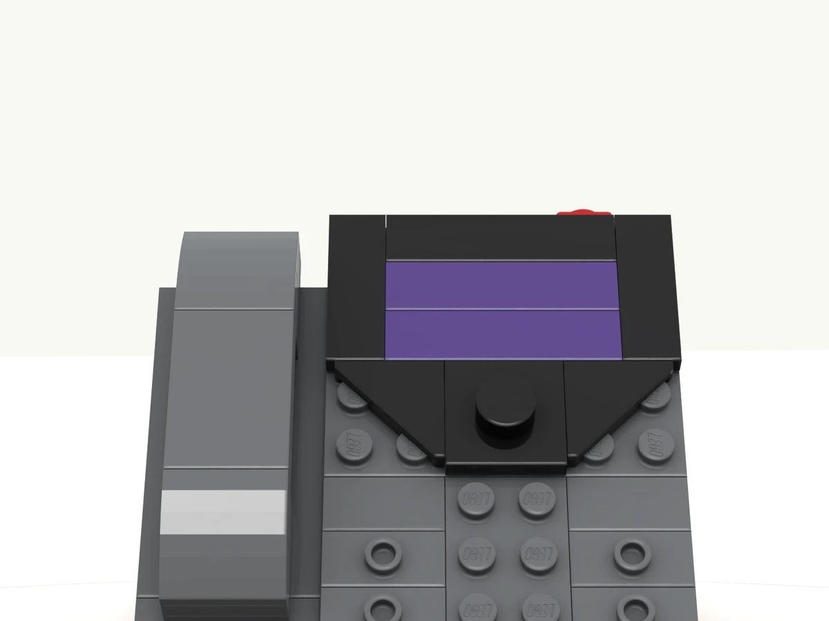 The IP phone model at rest on its turntable, screen facing you