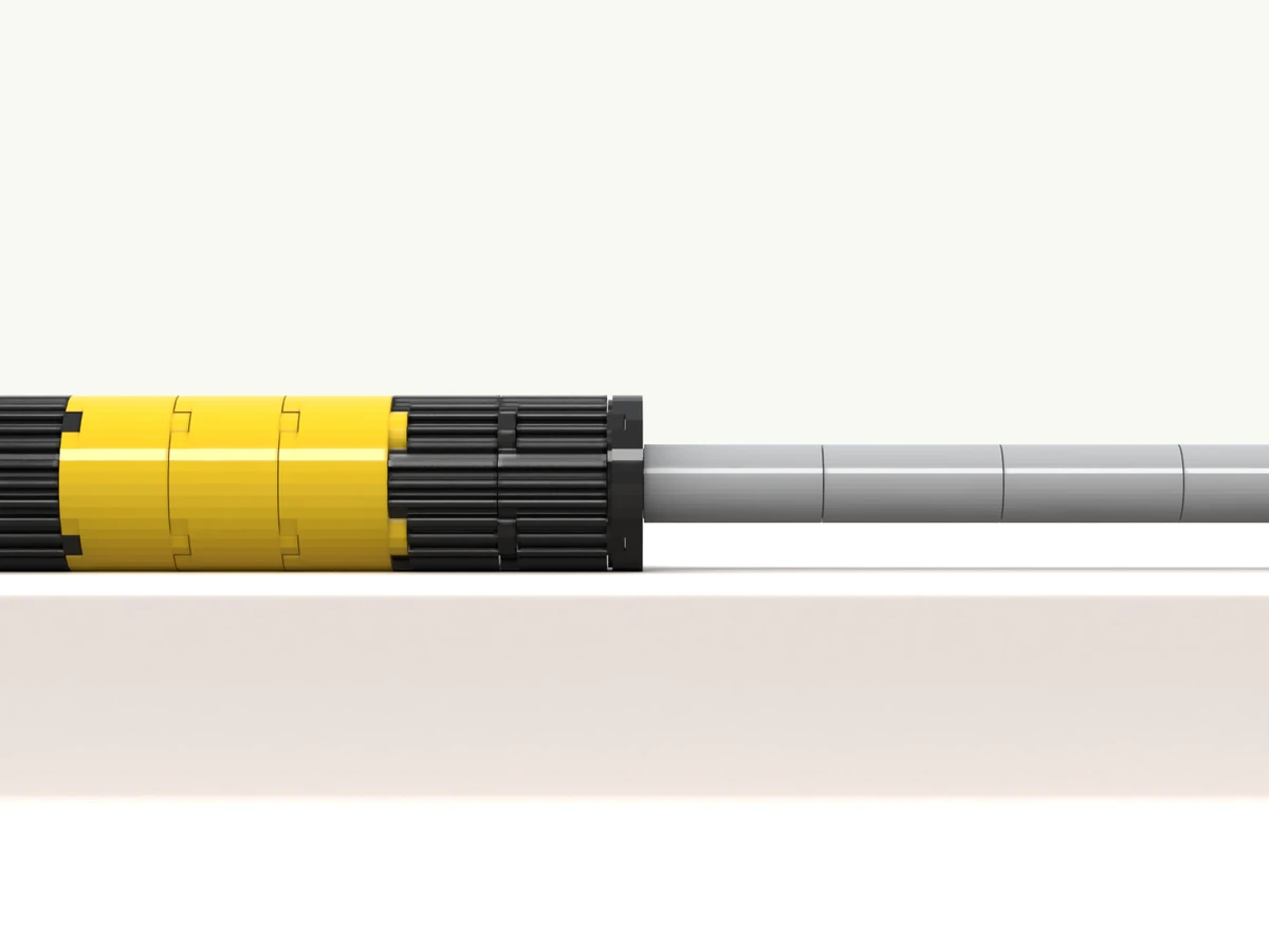 The screwdriver model at rest on its turntable, side facing you