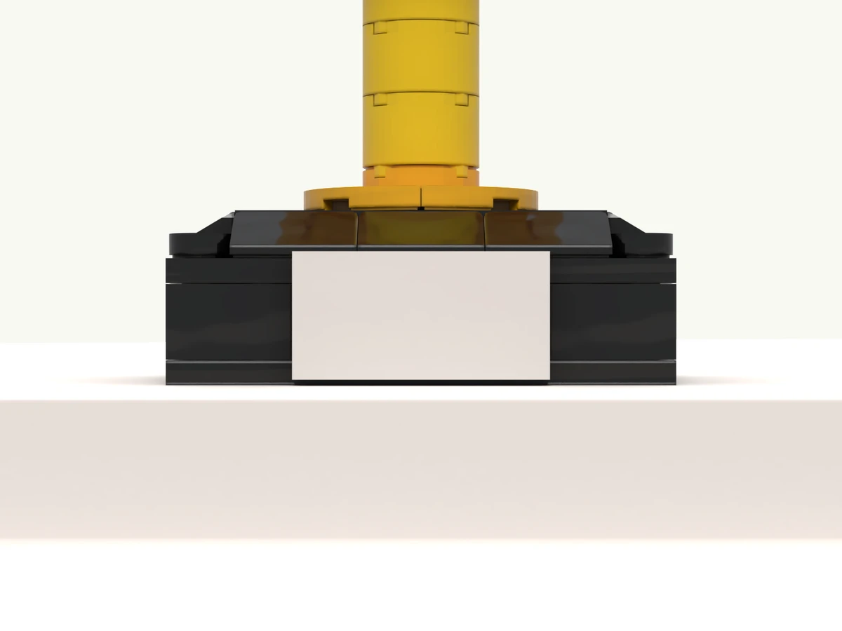 The trophy model at rest on its turntable, plaque facing you